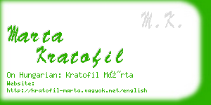 marta kratofil business card